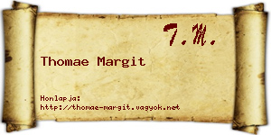 Thomae Margit névjegykártya